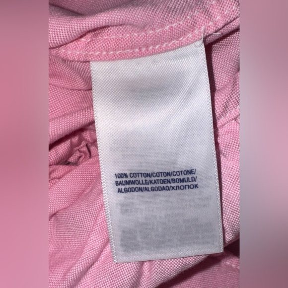 Ralph Lauren Pink Fit Flair Belted Shirt Dress Girls Size 14 Long Sleeve Collar - Picture 8 of 8